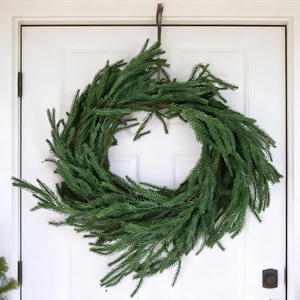 Guirlande artificielle en pin de Norfolk Moriyu 180cm, décorations de Noël en PE pour porte d'entrée, décoration de fêtes - Product Image 1