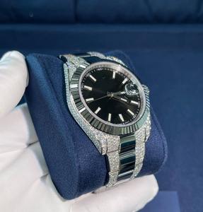 40mm Stainless Steel Wristwatch with <b>Black</b> VVS Moissanite Diamond Luxury Waterproof <b>Watch</b> for <b>Men</b> High-End Iced-Out Fashion - Product Image 5