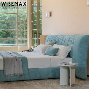 WISEMAX FURNITURE 2023 Nouveau design <span class=keywords><strong>de</strong></span> meubles <span class=keywords><strong>de</strong></span> chambre à coucher italiens <span class=keywords><strong>de</strong></span> luxe Ensemble <span class=keywords><strong>de</strong></span> <span class=keywords><strong>lit</strong></span> King Size <span class=keywords><strong>Lit</strong></span> moderne en bois massif et tissu <span class=keywords><strong>de</strong></span> lin pour <span class=keywords><strong>la</strong></span> maison - Product Image 4