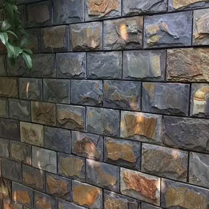 Đá tự nhiên Slate tường gạch cho bên ngoài bức tường nuôi cấy đá gỉ Màu Slate cho bên ngoài bức tường Ốp