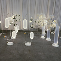 Arche de mariage en métal LED avec fond marbré, support de scène, accessoires de fête de mariage pour la décoration