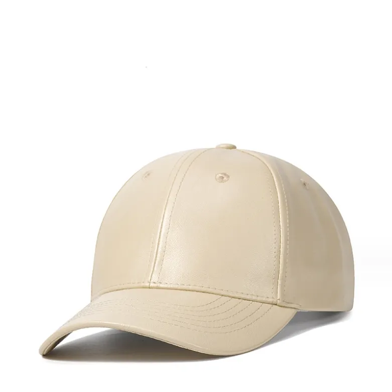 Classic Plain PU Baseball Cap Mode Blank ohne Logo Leder kappe und Hut für Männer und Frauen