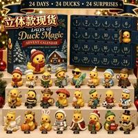 Calendrier de l'Avent 24 Jours de Magie Canard : Boîte Mystère avec Figurines de Canards 3D à Collectionner, Jouet Surprise, Cadeau de Noël pour les Amateurs de Canards