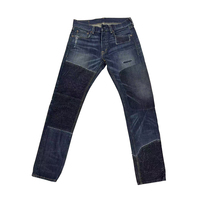 Jeans skinny élastiques vintage pour hommes, patchwork, patchs OEM, mode écologique, pantalon en denim crayon