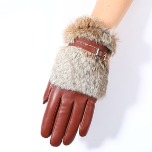 <span class=keywords><strong>Gants</strong></span> <span class=keywords><strong>en</strong></span> fourrure de lapin et <span class=keywords><strong>en</strong></span> <span class=keywords><strong>cuir</strong></span> de mouton véritable à la mode pour hommes <span class=keywords><strong>Gants</strong></span> à écran tactile <span class=keywords><strong>en</strong></span> peluche pour un usage quotidien Hiver chaud - Product Image 3