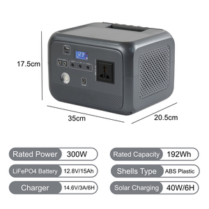 Stazione di Alimentazione Portatile 300W 192Wh con Batteria LiFePO4, Generatore Solare a Onda Sinusoidale Pura, Power Bank per Emergenze Domestiche - Product Image 2