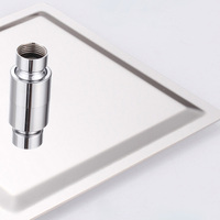Pommeau de douche carré ultra-mince en acier inoxydable SUS304, finition chrome poli, 8, 10, 12 pouces, montage mural ou au plafond, économie d'eau