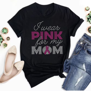 Concientización sobre el cáncer de <span class=keywords><strong>mama</strong></span>, uso rosa para mi mamá, transferencia de diamantes de imitación de cristal rosa para Sujetador deportivo, camisas, bolsas de ropa - Product Image 6
