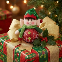 Peluche de lutin de Noël SANWEI, adorable, super douce, jouet en peluche, nouveau design d'anime, cadeau de Noël pour garçons et filles