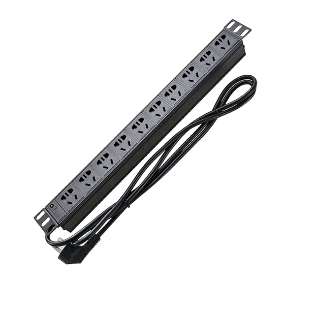 SYNSTRO 8 Port 15A Aluminum Alloy PDU Socket Universal Data Server Rack Network Cabinet Power Distribution Unit 19 Inch