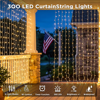 Luces LED RGB para Cortina, 3x3M, Impermeables IP65, Guirnalda de Luces para Decoración de Navidad, Bodas y Fiestas