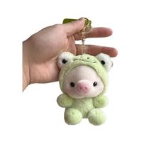 Lindo cerdo de dibujos animados mochila colgante llavero de felpa suave exquisita tienda agarrar máquina cerdo almacenamiento llavero