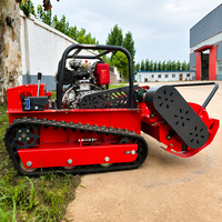 800MM 45 °   Tondeuse Débroussailleuse Télécommandée sur Chenilles pour Terrains Inclinés, Robuste pour l'Élimination de Haute Herbe, CE EPA Euro 5