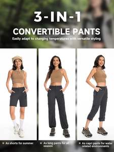 <span class=keywords><strong>Pantaloni</strong></span> <span class=keywords><strong>Cargo</strong></span> Vintage da <span class=keywords><strong>Donna</strong></span> Kippo Convertibili con Zip Staccabile ad Asciugatura Rapida per Escursionismo, Campeggio, Viaggi, Pesca, Safari - Product Image 4