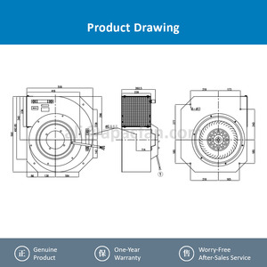 Ventilador Centrífugo de Refrigeración ebmpapst G4D355-CM15-XA/F02 400V CA 50HZ 1320 RPM 4380W 7.9A 750Pa IP54 con Rodamiento de Bolas OEM 355mm - Product Image 4