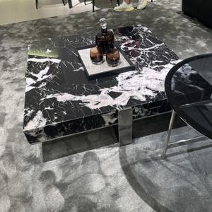Vente en ligne d'ensemble de meubles de salon table basse moderne bon marché tables basses en marbre noir - Product Image 6