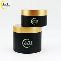 En gros Personnalisé 250ml Corps Beurre Conteneur Mat Or Couvercles Mat Noir Pot 4oz 8oz PETG En Plastique Crème Soins Des Cheveux Pots Cosmétiques