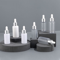 Flacon compte-gouttes rond en plastique dépoli de 30 ml/60 ml pour sérum démaquillant cosmétique transparent