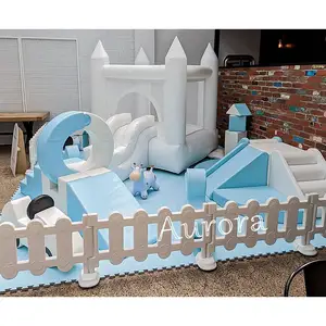 Commercial soft play kids adults white soft play equipment set indoor outdoor small kids playground soft play with ball pit