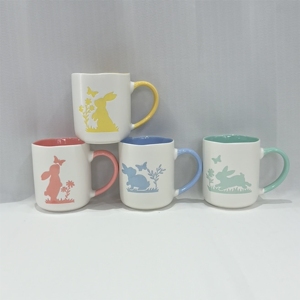Factory Sale Ceramic Rabbit Cartoon Pattern Stoneware Mug Minimalist Eco-friendly Dishwasher & Microwave Safe - Product Image 1