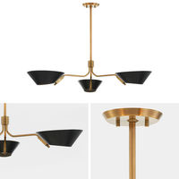 Lustre LED en laiton de style moderne minimaliste du milieu du siècle, dimmable, pour salle à manger et cuisine, modèle Sacramento, idéal pour les projets commerciaux