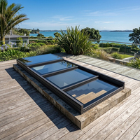 Fenêtre de toit coulissante en aluminium et verre pour terrasse de villa, étanche, isolante thermiquement, conception de projet sur mesure