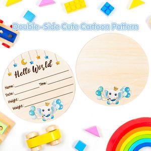 Wooden Baby <b>Milestone</b> Disc with Monthly Photo <b>Cards</b> Natural Round Tracker for Newborn Growth Keepsake Memory Display - Product Image 3
