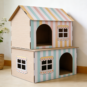 कस्टम 2-इन-1 बड़ी क्षमता बहु-कार्यात्मक आधुनिक यात्रा बिल्ली घर नालीदार कागज पहनने-प्रतिरोधी गैर-क्रंब खरोंच-प्रमाण - Product Image 6