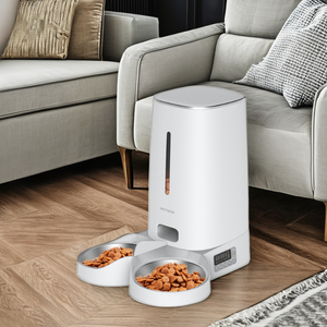 CITICITY Portable Stylish Automatic <b>Dog</b> Food Dispenser Battery Powered Timed Plastic <b>Dog</b> Feeder with <b>Button</b> Type - Product Image 1