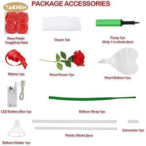 YACHEN anneler sevgililer günü partisi hediye süslemeleri kalp Led ışık up şeffaf Bobo balonlar ile çiçek - Product Image 5