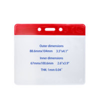 Porte-badge d'identification rigide horizontal personnalisé en PVC transparent, durable, avec fente latérale pour carte et lanières