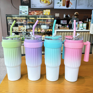 Gradient Color 40Oz Stainless Steel Vacuum Insulated Tumbler With Straw For Car Home Office Travel - Product Image 1