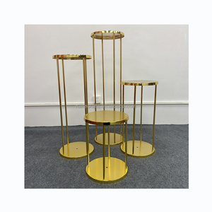 2024 decoración de boda enorme <span class=keywords><strong>base</strong></span> de metal dorado piezas de <span class=keywords><strong>centro</strong></span> de boda soportes para mesa de boda - Product Image 3