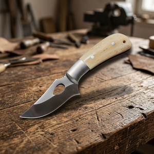 Premium Lightweight Stainless Steel Straight Edge Pocket Skinner <b>Knife</b> for Camping & Fishing High Quality <b>Bone</b> Bolster <b>Handle</b> - Product Image 3