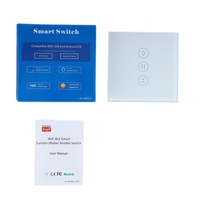 Interrupteur intelligent Wi-Fi pour rideaux, commande vocale Alexa, minuterie, télécommande, panneau tactile rétro, 10A 250V pour moteur de volet roulant