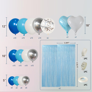 Nuevo Diseño de Globo de Látex Azul con <span class=keywords><strong>Kit</strong></span> de Arco de Cortina Azul Claro de 1*2m para Baby Shower - Product Image 4