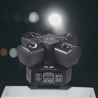Mini projecteur de scène LED à quatre bras, lumière de scène mobile pour bars KTV, faisceau laser RGBW, rotatif et coloré, télécommande, mode DMX512, en aluminium pour DJ