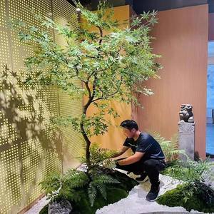 ต้นไม้ประดิษฐ์สีเขียว, ต้นเมเปิลกรงเล็บไก่, ต้นเมเปิลประดิษฐ์สำหรับตกแต่งภูมิทัศน์, ตกแต่งหน้าต่างร้านค้า, ตกแต่งหน้าต่างร้านน้ำชา - Product Image 5