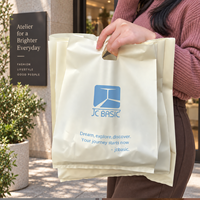 Sac en plastique personnalisé avec logo PE, découpé à la forme, avec soufflet latéral inférieur, pour l'emballage de chaussures et de vêtements