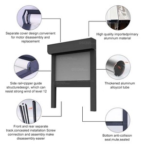 <span class=keywords><strong>Toldo</strong></span> <span class=keywords><strong>Enrollable</strong></span> para Exteriores con Vinilo Transparente, Protección Solar y Contra la Lluvia, Ideal para Jardín, Balcón, Patio, Persianas Enrollables - Product Image 4