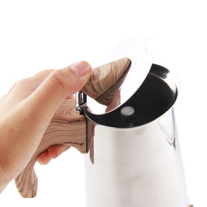 Cafetière à expresso Moka en acier inoxydable avec revêtement en bois écologique personnalisé pour cuisinière - Product Image 3