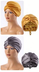 Adjustable Silk Satin Bonnet Sleeping Wrap Double Layer Sleep Cap Night Turban for Large Long Curly Braid Women Hair - Product Image 2