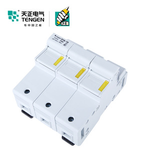 Tengen Rt18l 125a 3p Fuse <b>Holder</b> 22x58mm Rail Type Low Voltage Cylindrical Cap Fuse Base - Product Image 2