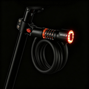 Antivol <span class=keywords><strong>de</strong></span> vélo en gros avec feu arrière LED, combinaison à 5 chiffres, antivol <span class=keywords><strong>de</strong></span> sécurité pour vélo 1,2 m - Product Image 6