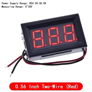 ZYSY Voltmetro Digitale Mini da 0,56 Pollici con Display LED Rosso Verde Blu, Misuratore di Tensione per Uso Domestico, <span class=keywords><strong>3</strong></span> Cifre, <span class=keywords><strong>DC</strong></span> 4,5V-30V, 2 Fili - Product Image 5