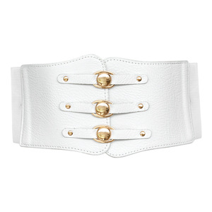 Cinturones de cintura ultra ancha negros elásticos para mujer con punta de Metal de 9,5 cm de ancho - Product Image 5