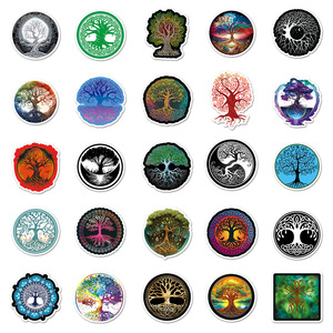 50 pegatinas creativas retro con diseño del árbol <span class=keywords><strong>de</strong></span> <span class=keywords><strong>la</strong></span> <span class=keywords><strong>vida</strong></span> - Product Image 5