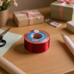 ริบบิ้นผ้าซาตินอิลัน 3.8 ซม. 25 หลา สีเบอร์กันดี D27 - Product Image 2