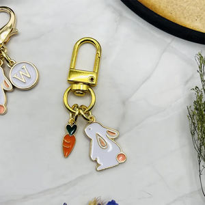 Décoration <span class=keywords><strong>de</strong></span> sac à main pour femme, en alliage, motif lapin avec goutte d'<span class=keywords><strong>huile</strong></span>, accessoire mignon pour sac à main, décoration métallique - Product Image 5