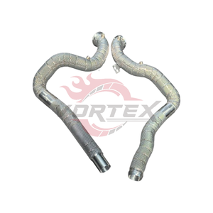 Downpipe Vortex haute performance en acier inoxydable 304 sans catalyseur avec bouclier thermique, finition polie miroir 1,5 mm, pour échappement universel Mercedes Benz AMG GT - Product Image 2